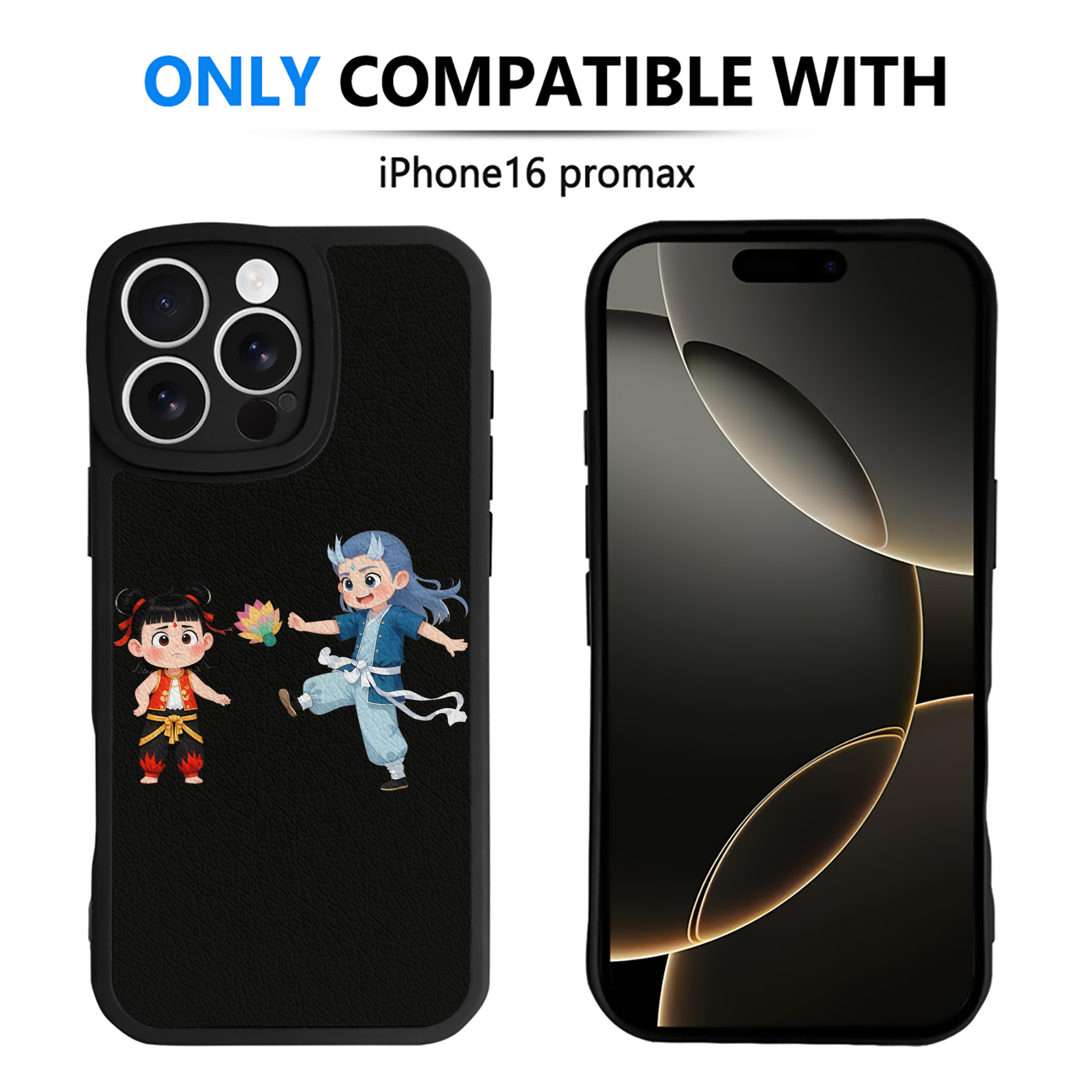 （画像用） Ne Zha 2 ナタ 魔童の大暴れ 【iPhone 16シリーズ対応】シリコンスマホケース（レザー調） 材質：シリコン
